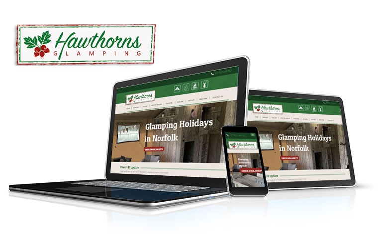 Hawthornes Glamping Website design